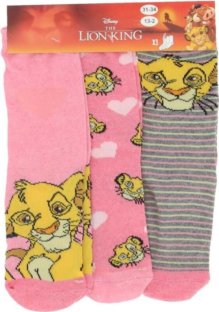 Der König der Löwen socken im 3er pack für Kinder Pink Produktbild 