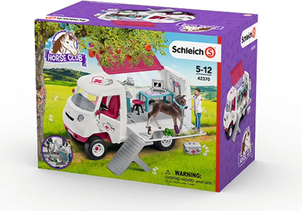 Set Vétérinaire Schleich 42370 avec Toit Amovible et Poulain Hanovre