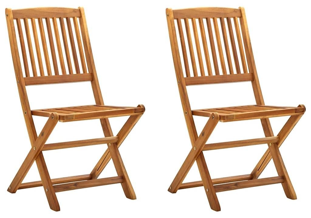 vidaXL Chaises de jardin pliantes 2 pcs. Bois massif acacia Image du produit 