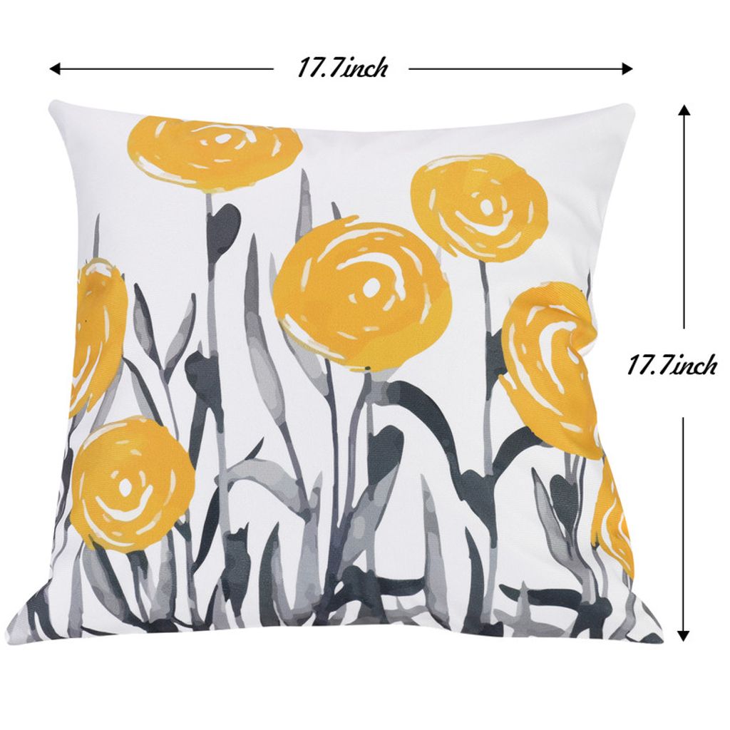 (Žlutá) 45 x 45 cm Sada 4 dekorativních povlaků na Obrázek produktu 6