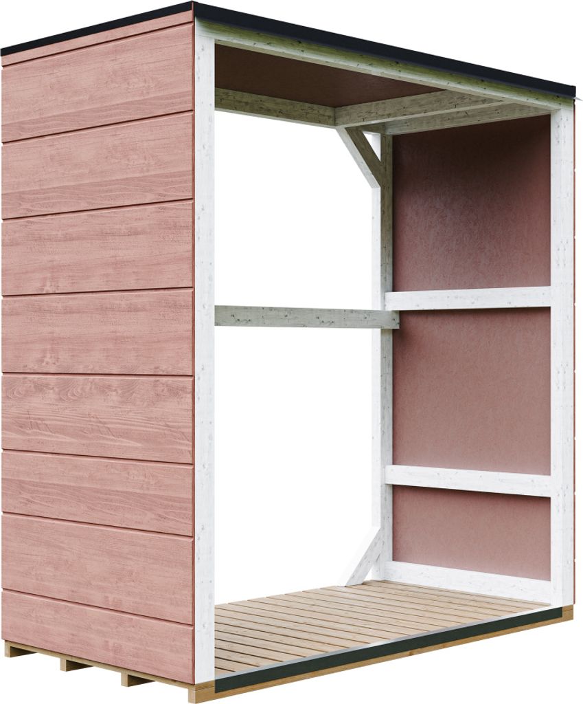 Holzschuppen für den Außenbereich 1,14 m² - 75 x 153 x H159 cm - TIMBELA M980-1-REDWOOD RED