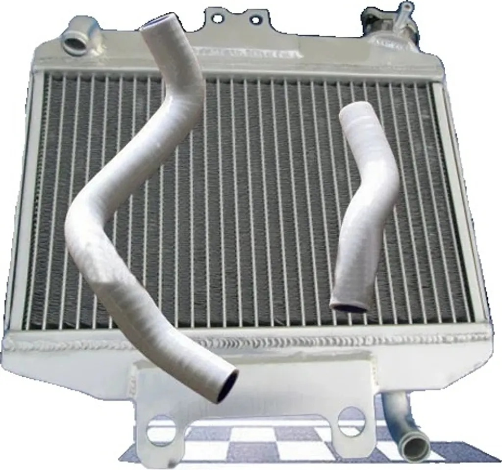 Radiateur aluminium haute résistance et tuyaux silicone blancs durables