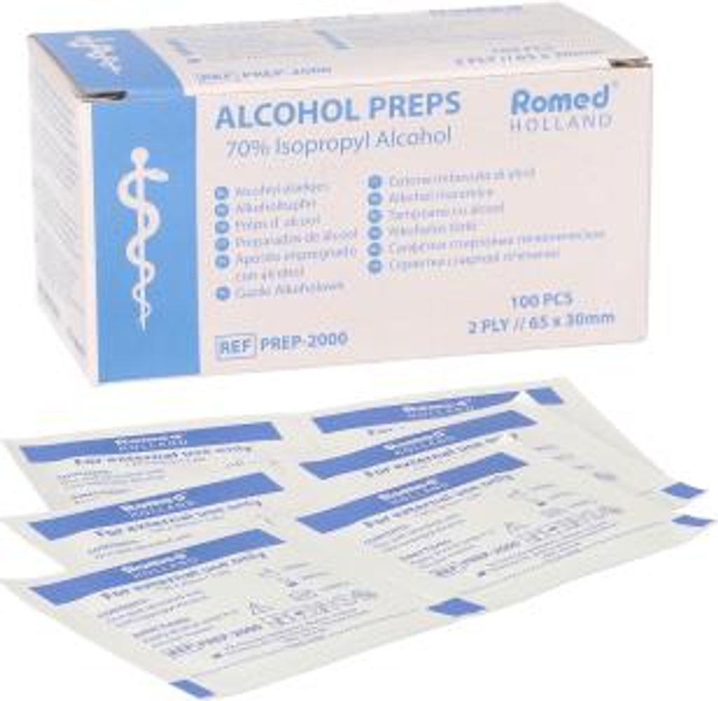 500 "Romed" Alkoholtupfer 65 mm x 30 mm weiss (5 x 100) Produktbild 