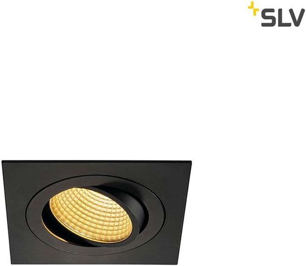 SLV New Tria LED DL Square Set Schwarz 12W 38°,2700K,inkl. Treiber,Clipf. 114240