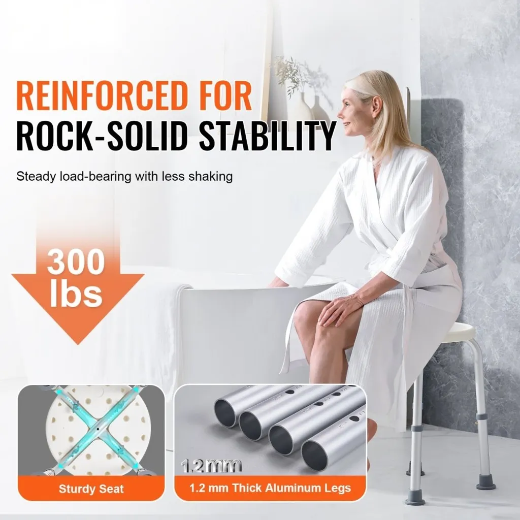 Chaise de douche stable pour seniors - Tabouret de bain ergonomique - 2
