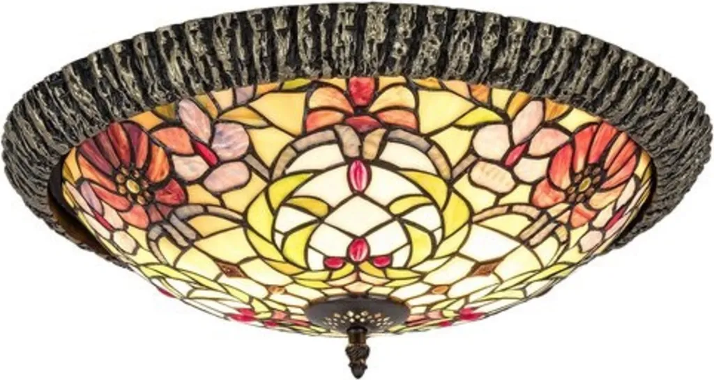 Plafonnier Tiffany Mirella 44 cm E27 2x60W brun rond Rabalux 8087