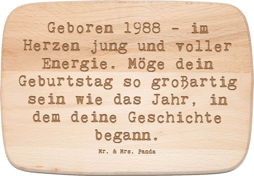 Mr. & Mrs. Panda Holzbrett Spruch 1988 Geburtstag - Transparent - Geschenk, Alter, Schneidebrett, Nostalgie, schneidbrett, schneidebrettchen, Happy...