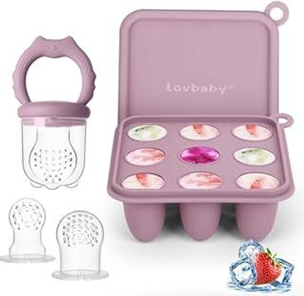 Silikon Fruchtsauger Baby Babybrei Einfrieren Behälter Set, Lebensmittel Zum Kühlen Und Lindern Des Zahnens, Selbstfütterung Zum Obst, Muttermil...