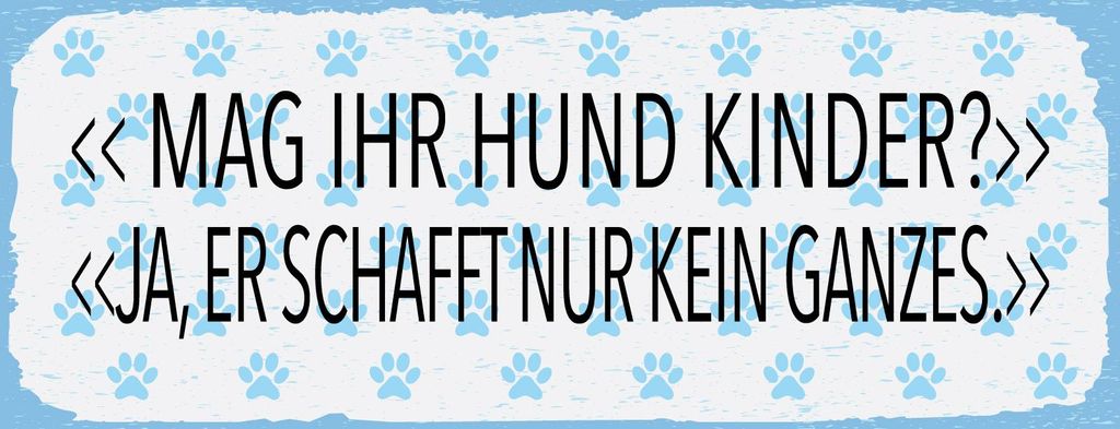 vianmo Holzschild 10x27 cm Mag Ihr Hund Kinder? Ja