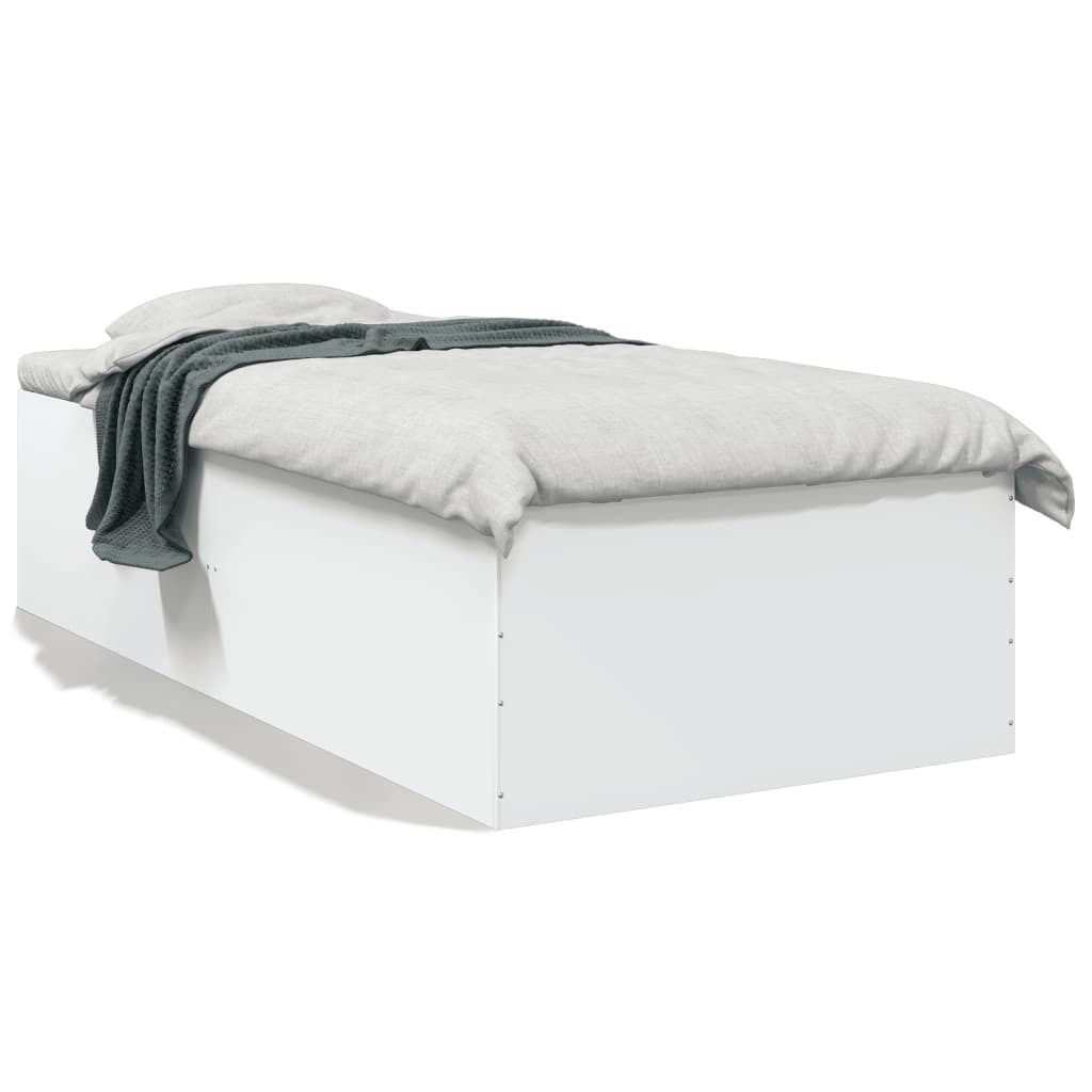 vidaXL Bettgestell Weiß 90x200 cm Holzwerkstoff Produktbild 