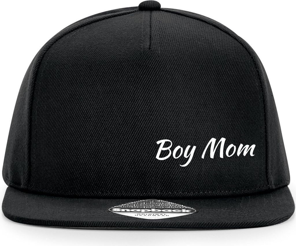 Huuraa Cappy Mütze Boy Mom Schriftzug Black Polyester Snapback Kappe Geschenkidee