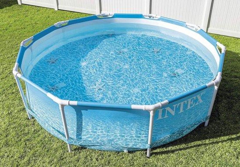 Rundes Familien-Schwimmbad aus Metall mit großem Durchmesser