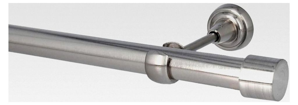 25 mm Gardinenstange 1-läufig Wandmontage Edelstahl Optik 360 cm