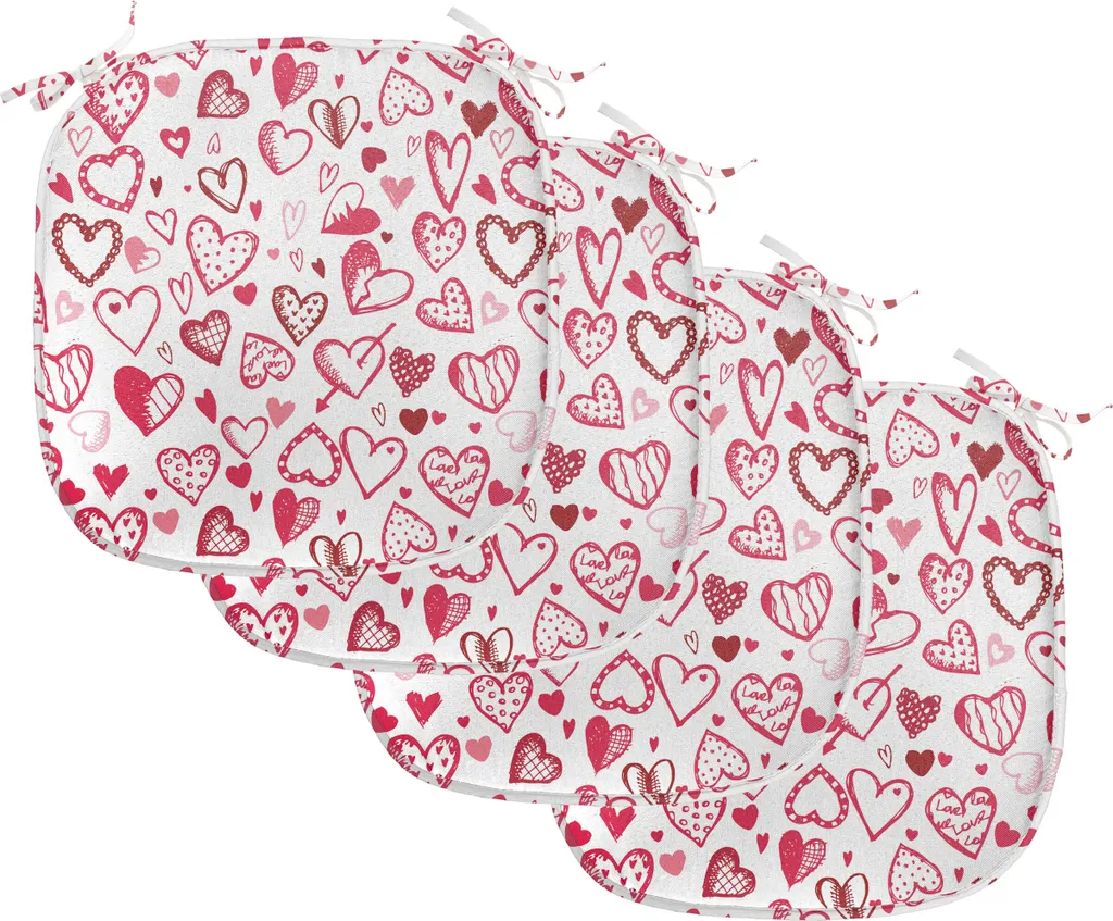 Cuscini Sedie ABAKUHAUS 40x40 Pack 4 Cuori Ruby - Antimacchia!