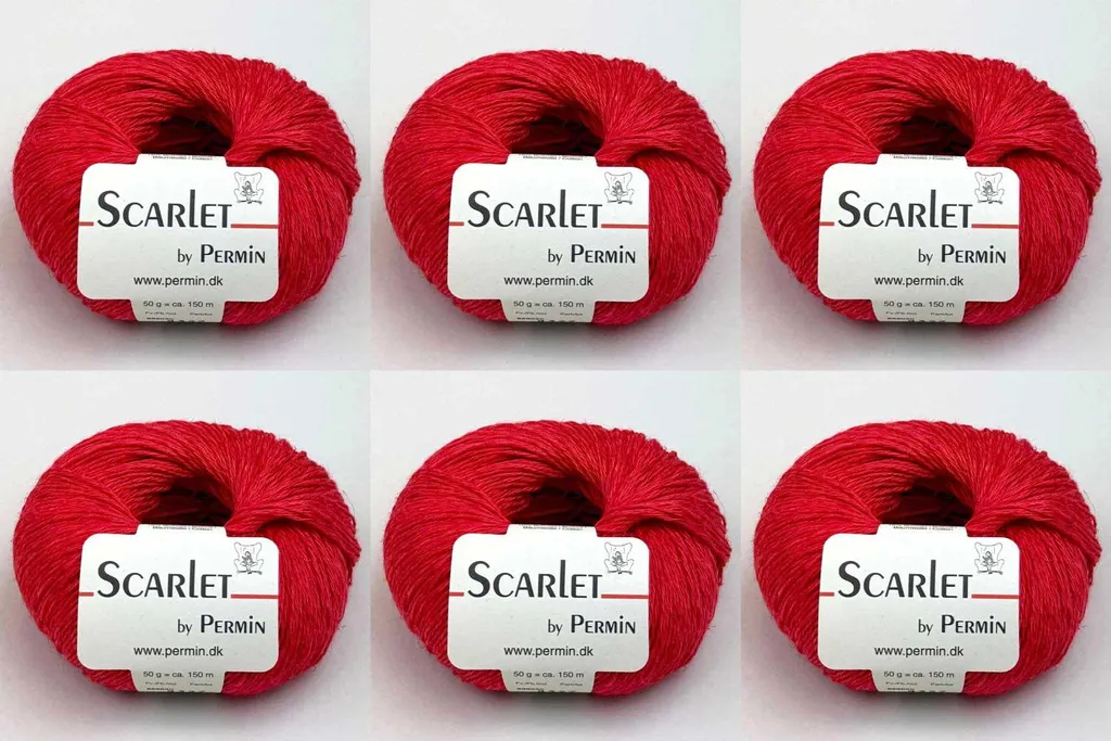 Laine d'été Scarlet by Permin écologique anti-chaleur lin coton rouge