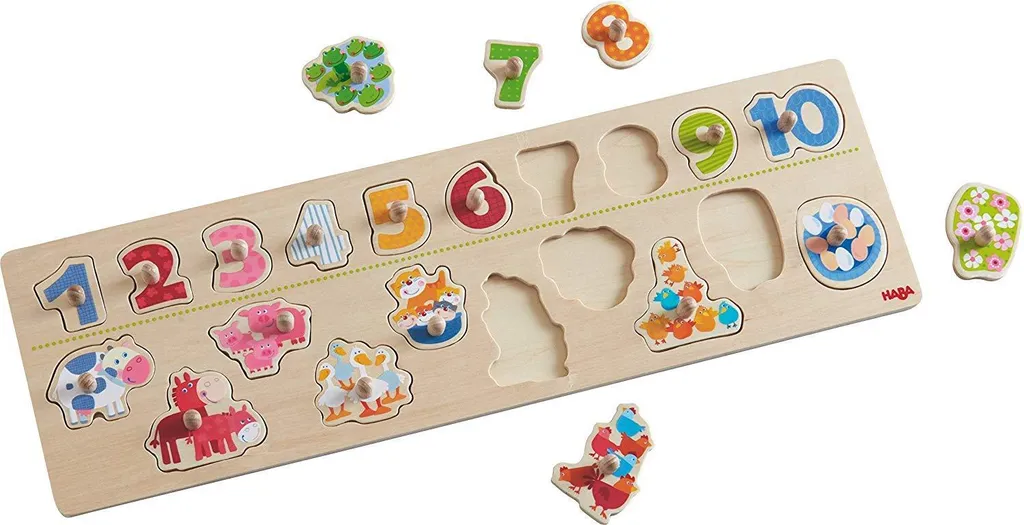 Apprendre les chiffres avec le puzzle de préhension animaux éveil