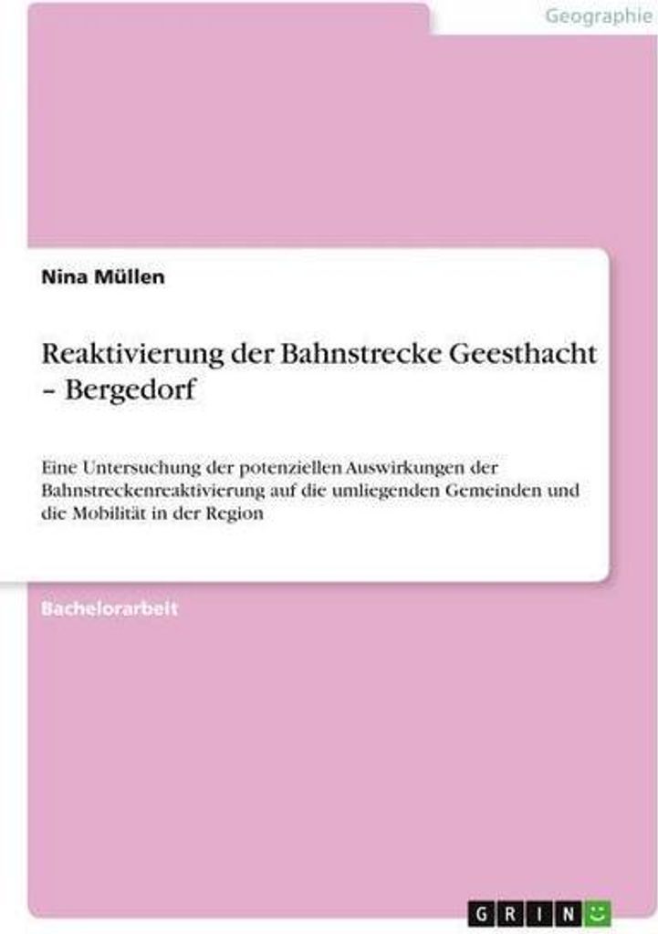 Reaktivierung der Bahnstrecke Geesthacht - Bergedorf