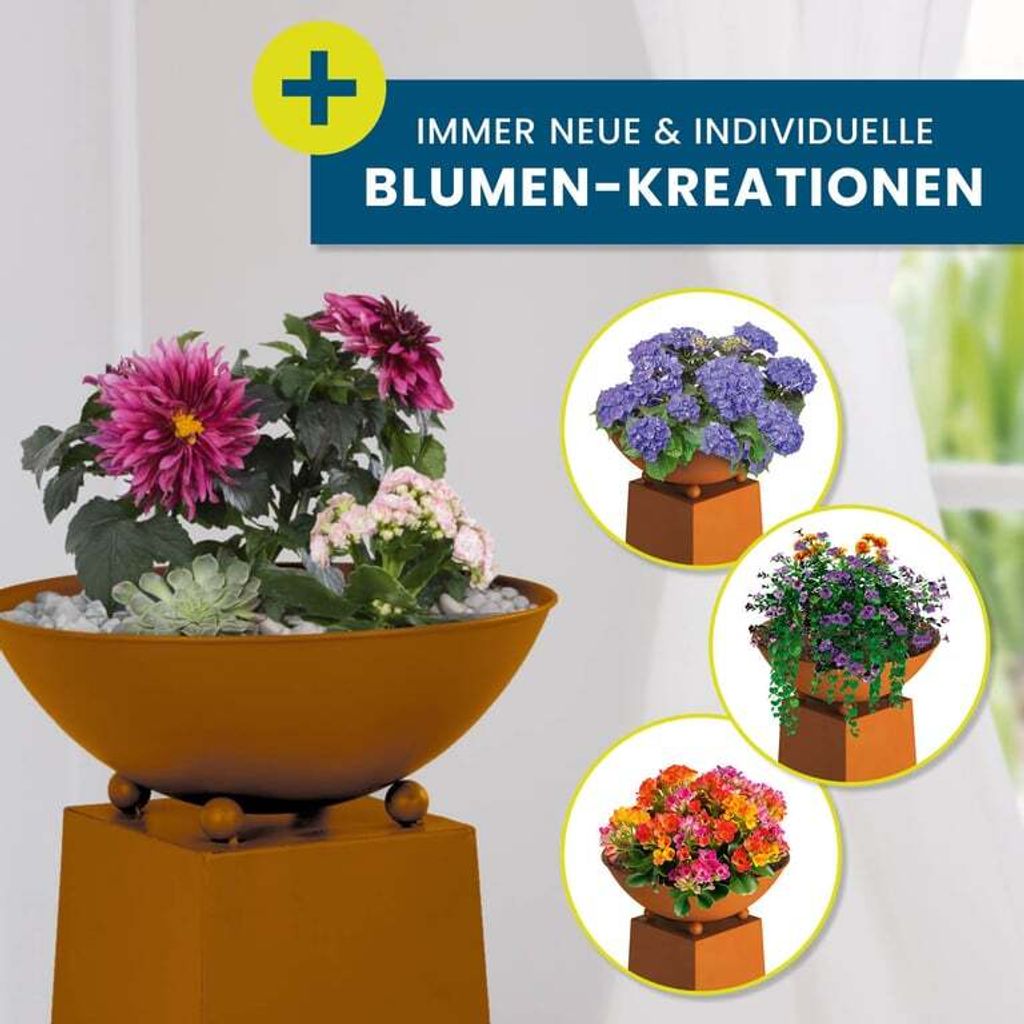 Hoberg LED Pflanzsäule 3D Schmetterling-Design Rost-Optik Produktbild 3