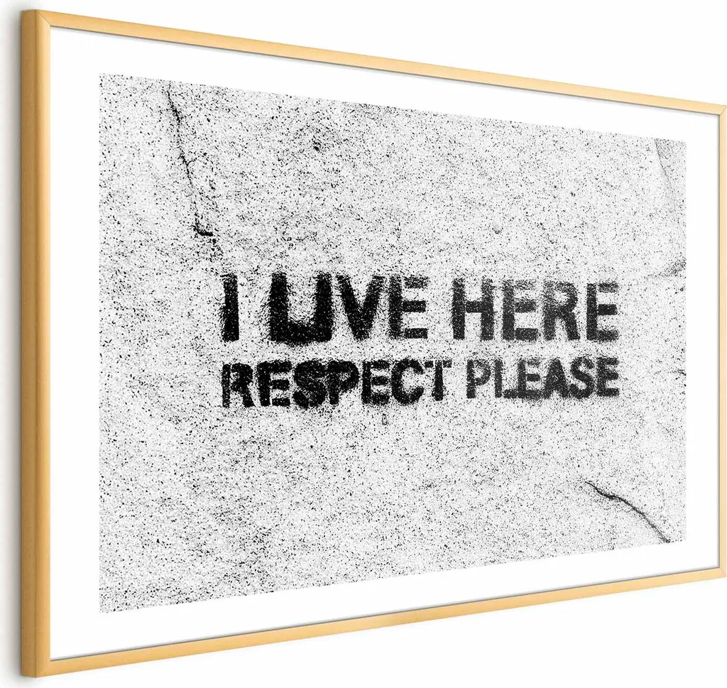 Poster di Rispetto 90x60 cm con Cornice Dorata Elegante per Arredo - 1