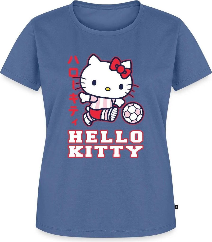 Spreadshirt Hello Kitty Spielt Fussball Sport Frauen Premium T-Shirt, L, Taubenblau