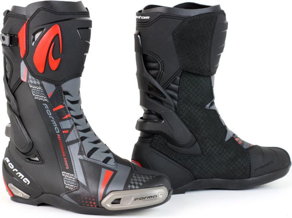 Forma Phantom Motorradstiefel, schwarz/grau/rot, 43