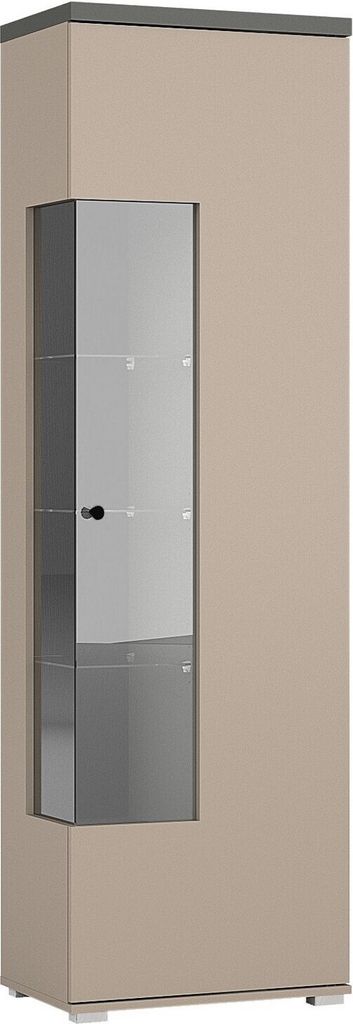 Vitrine Serio - 05 Wohnzimmerschrank 55X180X36 Cm 1 Türiger Vitrinenschrank (Led In Option)