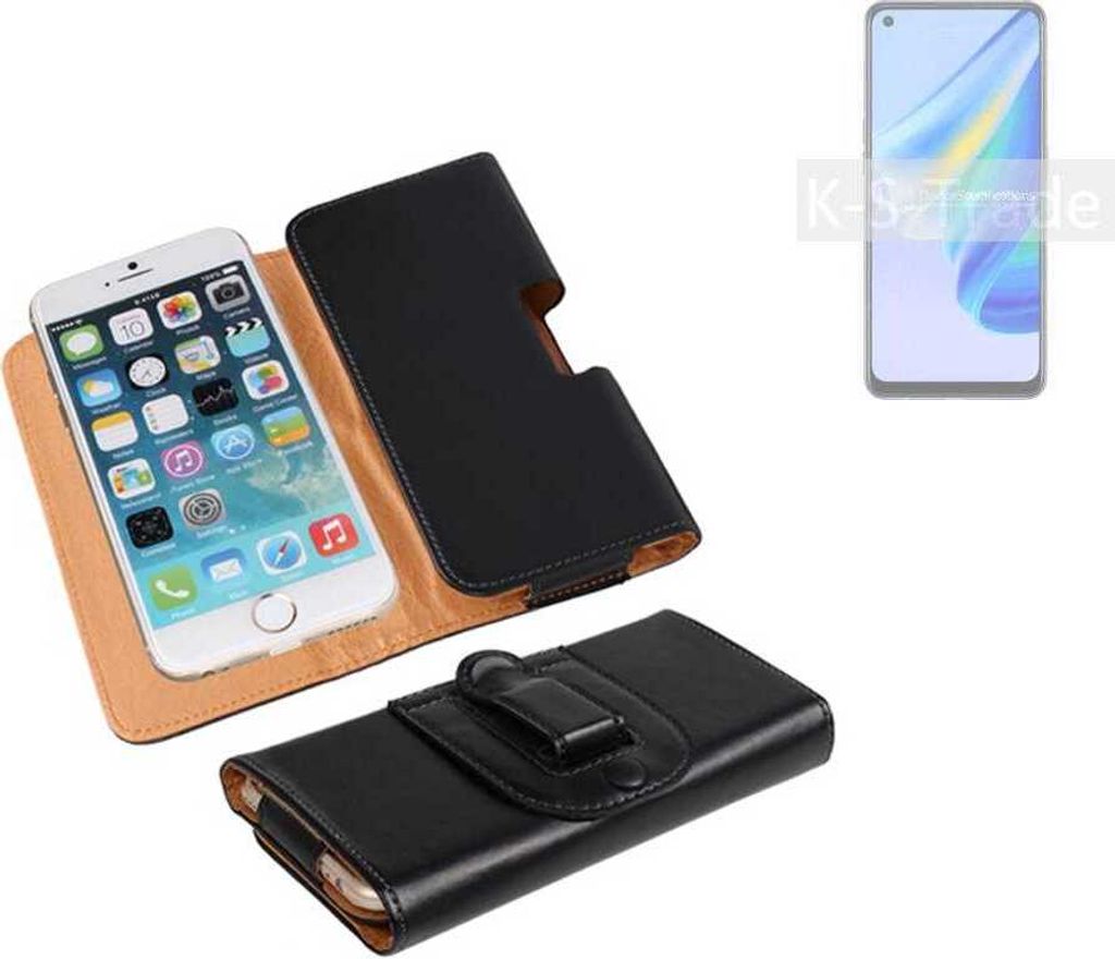 K-S-Trade Schützhülle Handyhülle kompatibel mit Oppo Reno6 Lite Holster Gürtel Tasche Schutzhülle Handy-Tasche Smartphone Case Seitentasche