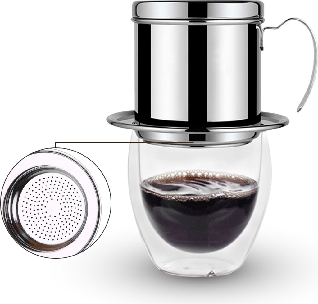 Edelstahl Tasse Vietnamesisch Kaffee Tropf Filter Maker Phin Infuser Splitter