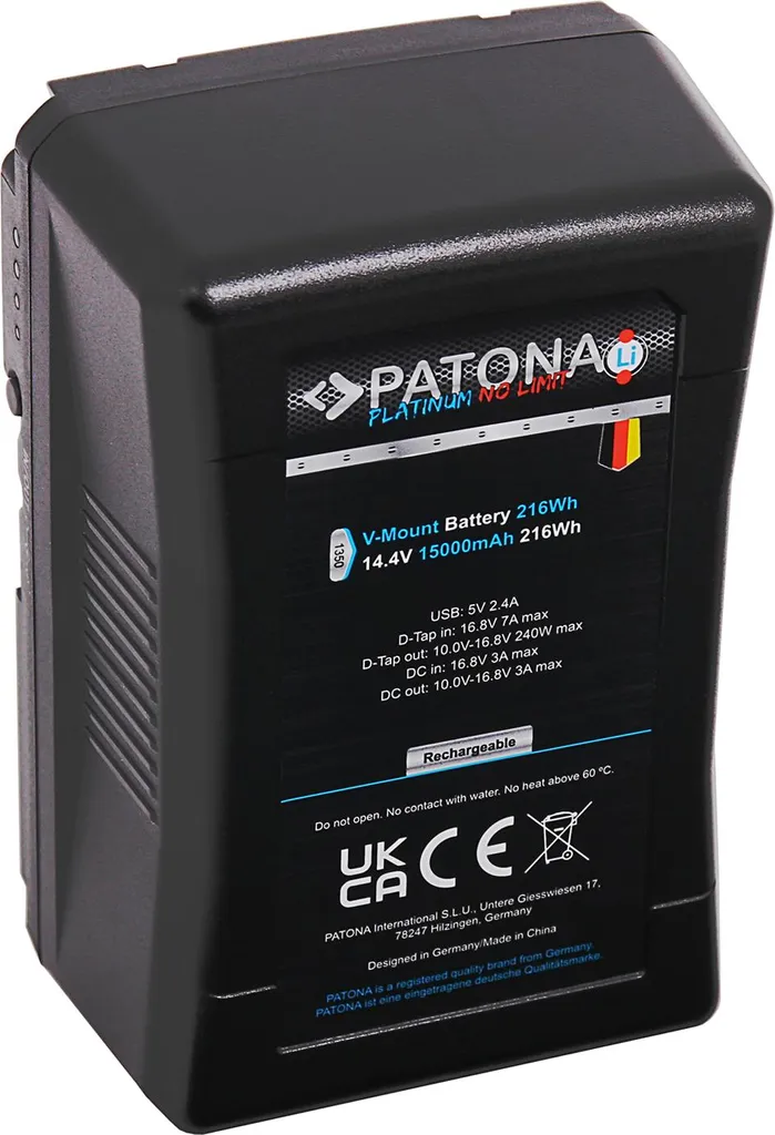 Batterie V-Mount 24A PATONA Platinum 216Wh : Solution Energie Blackmagic