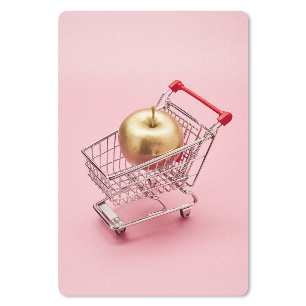 MuchoWow Mauspad Mousepad Stillleben eines Miniatur-Einkaufswagens mit einem goldenen Apfel darin 40x60 cm - Mousepads - Maus Mat - Pad - Mausunt...