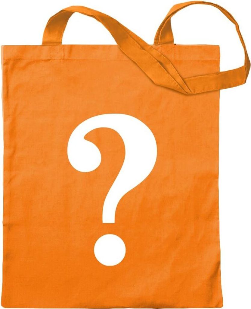 Kiwistar - Baumwolltasche - mandarin - Fragezeichen Piktogramm - Tragetasche Stoffbeutel Umhängetasche Langer Henkel