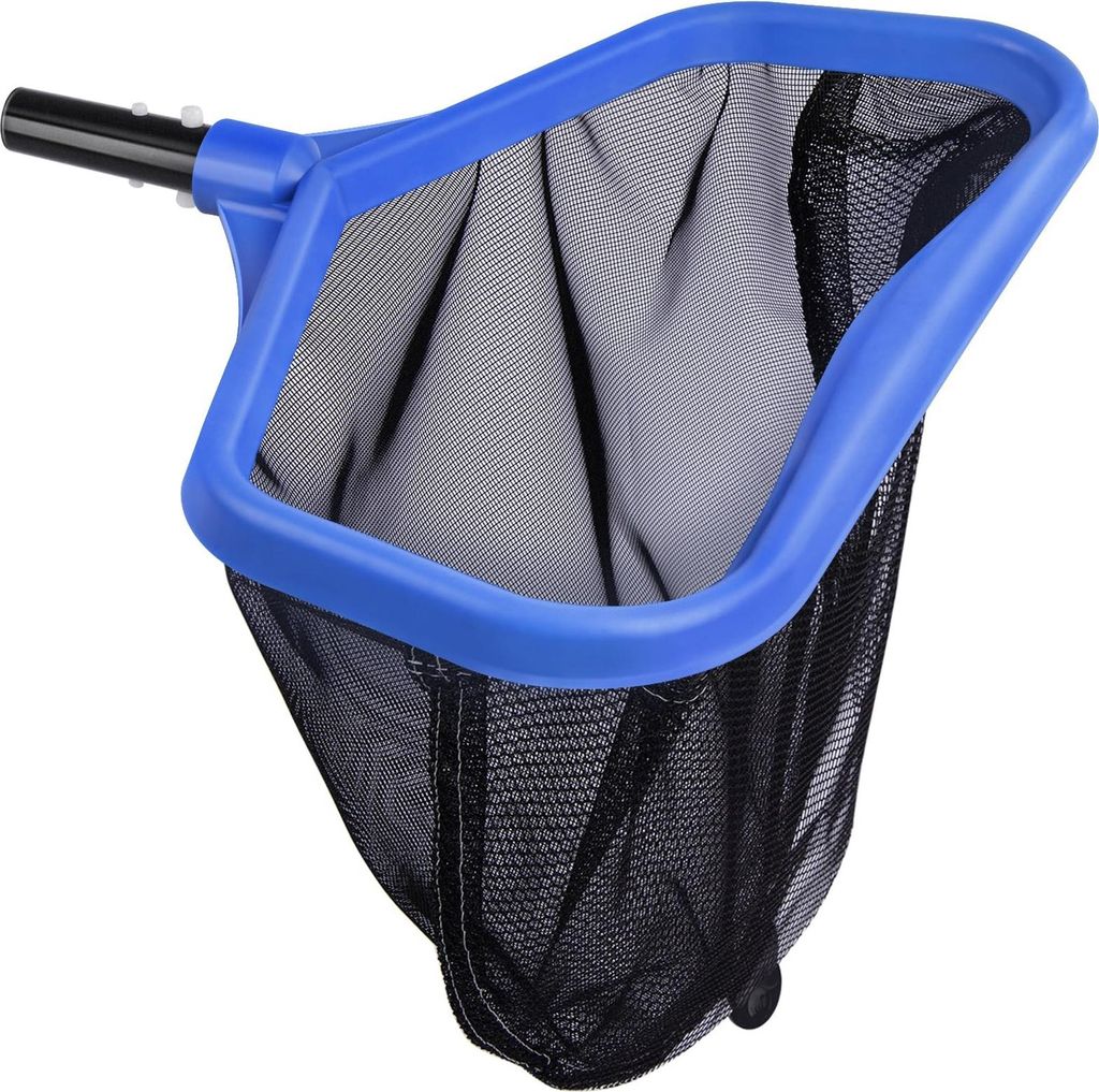 Poolkescher Skimmer tiefes Netz Poolreinigung Laubkescher 32mm Gewinde Blau