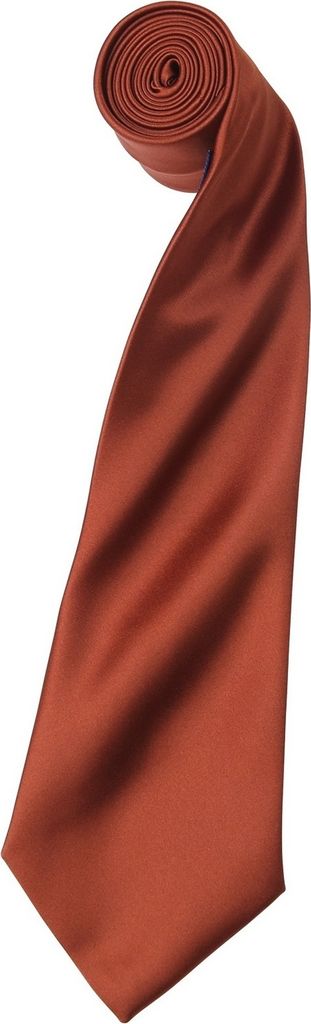 Premier Herren Satin-Krawatte, unifarben (2 Stück/Packung) RW6934 (Einheitsgröße) (Kastanie)