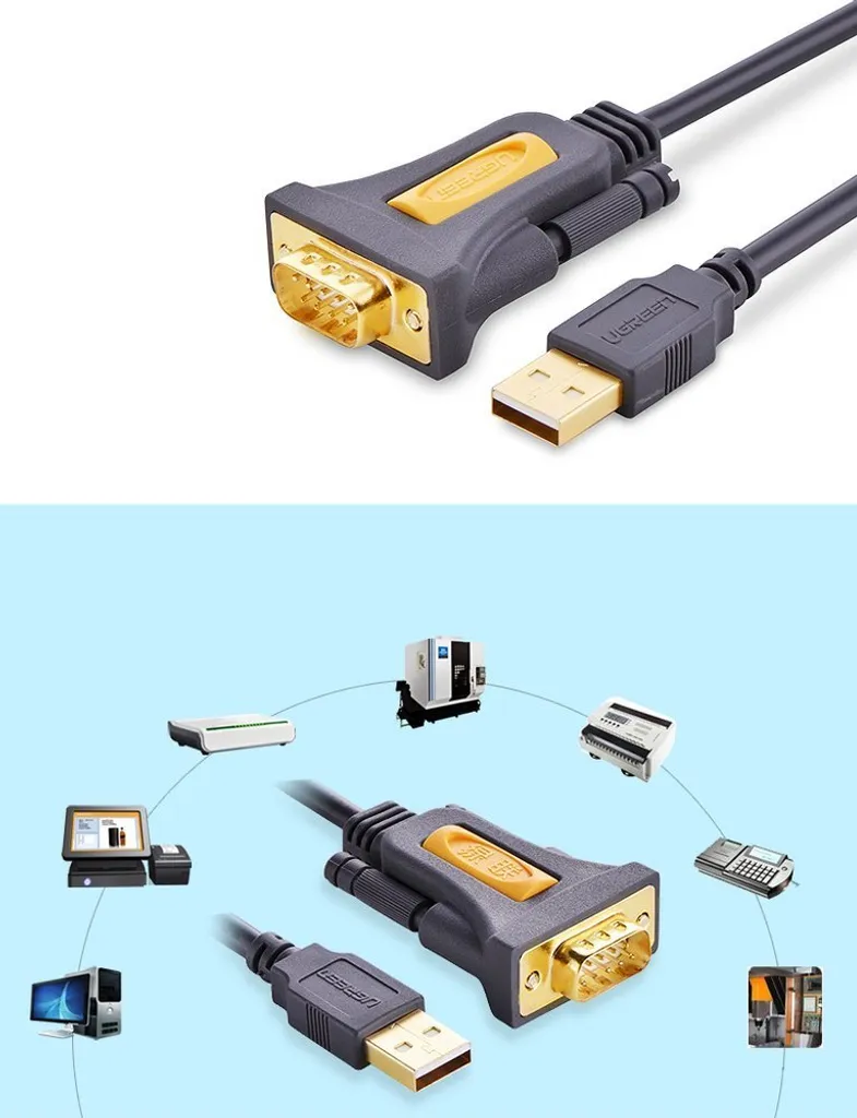 Adaptateur USB RS-232 avec Puce Intégrée Câble Blindé de 1m Ugreen - 10