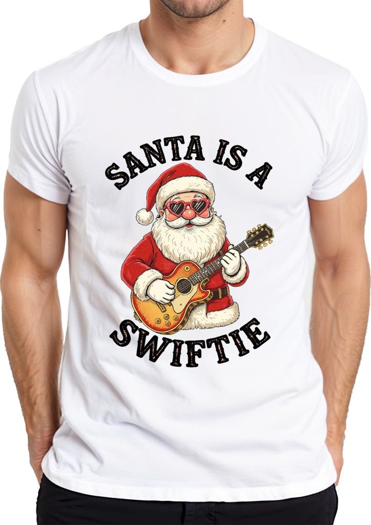 SANTA lustiger Spruch Weihnachten Swift Gitarre Musik Rock Herren T-Shirt, Weiß, 3XL