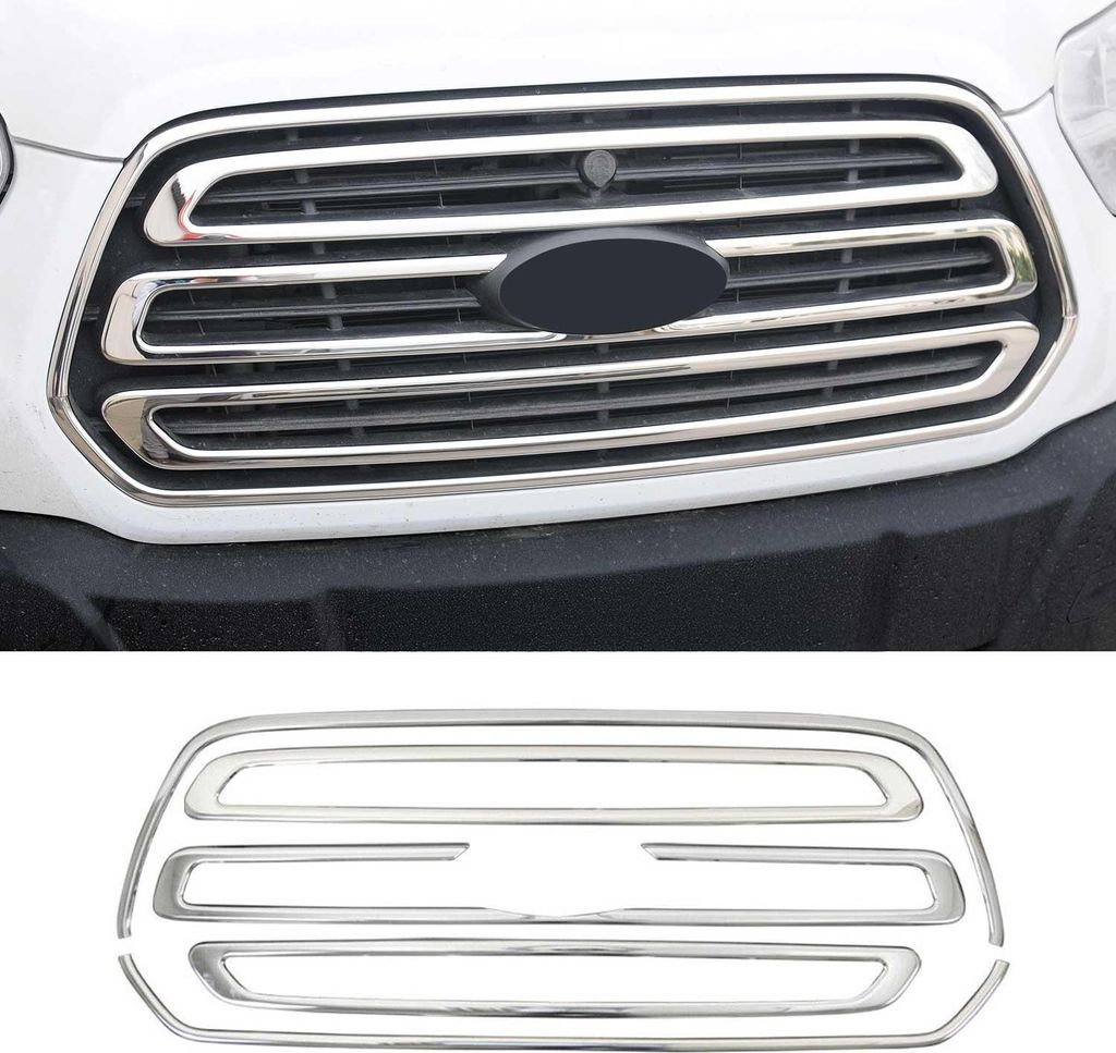 Kühlergrill Leisten Grillleisten für Ford Transit 2014-2024 Edelstahl Silber 5x