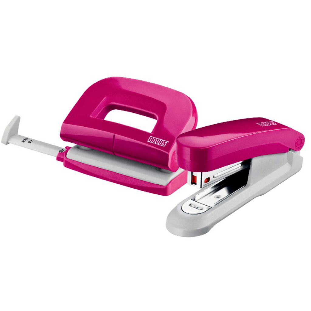 Ensemble d'agrafeuses E15 + Unité de perforation E210 rose Image du produit 