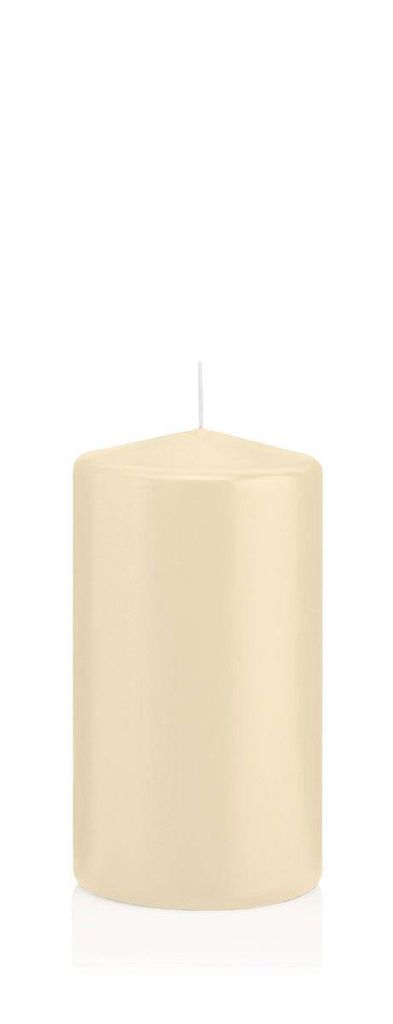 INNA-Glas Wachskerze Maeva, creme, 13cm, Ø 7cm, 52h - Germany - Stumpenkerze - Windlicht Kerze
