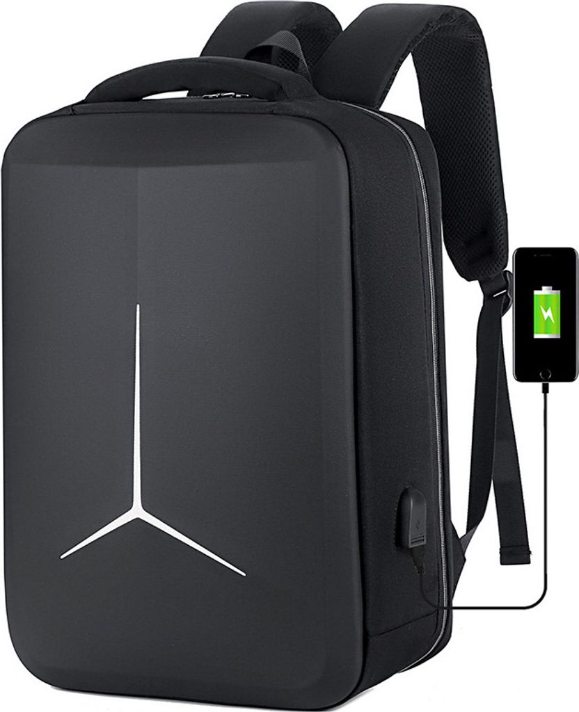 deForde Businessrucksack Laptop Backpack Cityrucksack Toren Schwarz