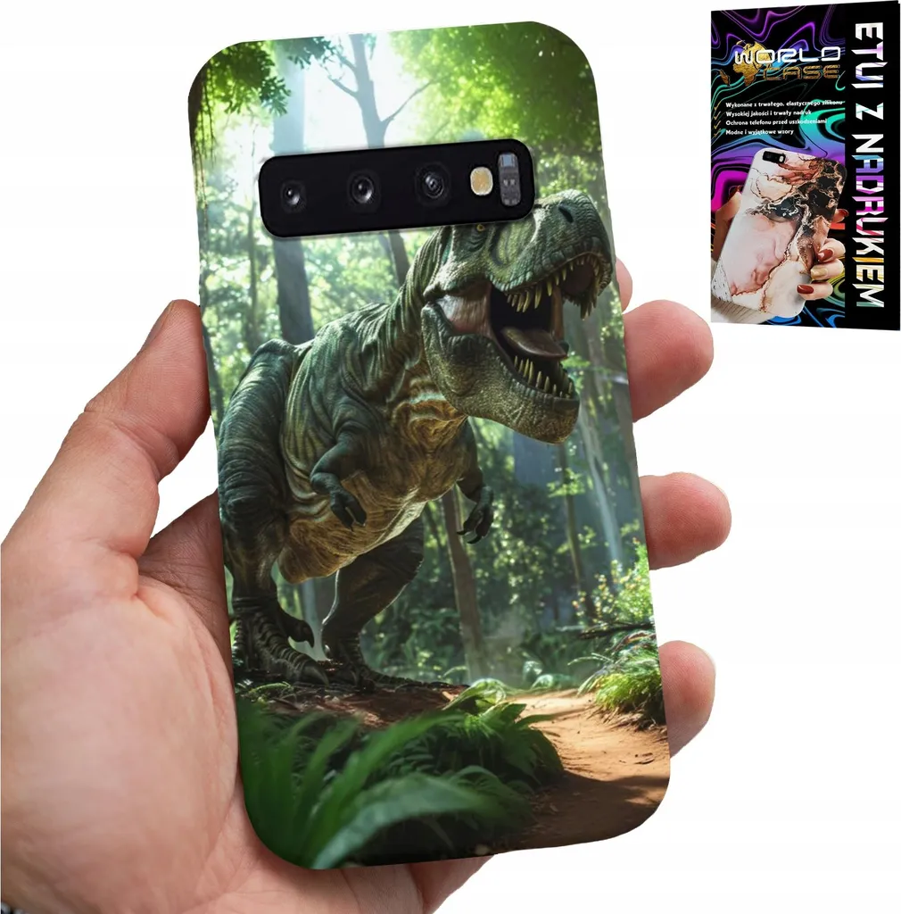 Custodia Per Samsung Galaxy S10 Plus - Custodia Dinosauro Tirannosauro + Pellicola