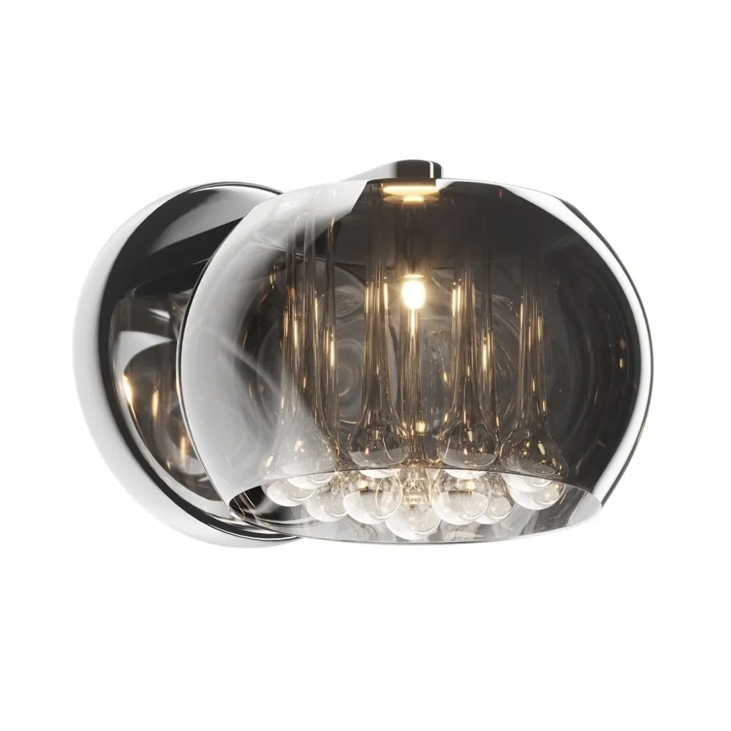 Luminaire mural design en cristal et chrome argenté pour salon moderne