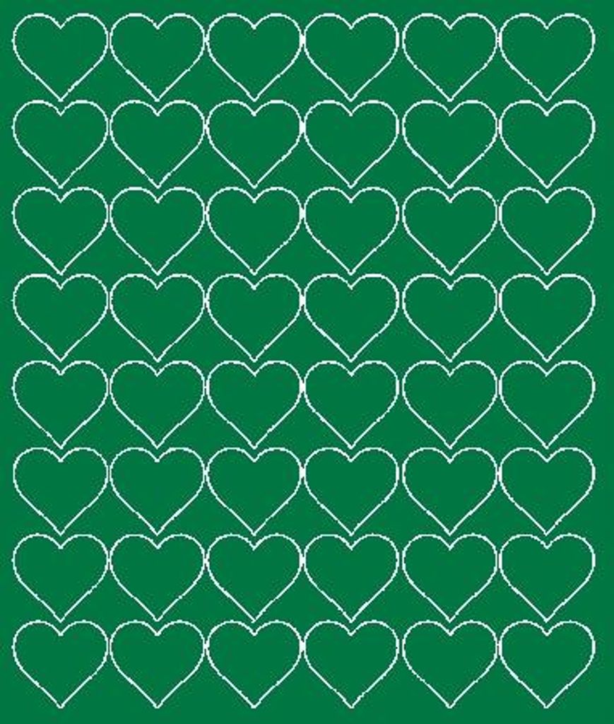 Valentinstag-Herzaufkleber, 3 cm, 48 Stück, grün glänzend