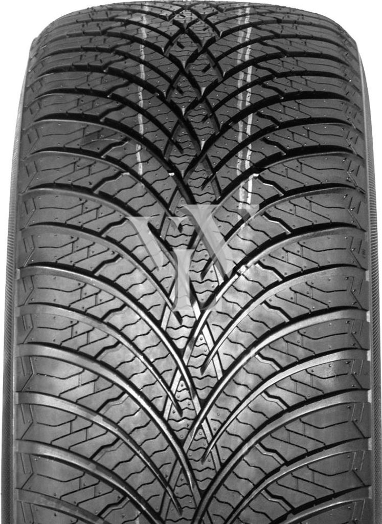 A close-up, straight-on view of a single tire.