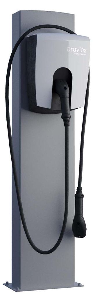 Universeller Wallbox Standfuß FlexiMount mit Bodenplatte in Grau