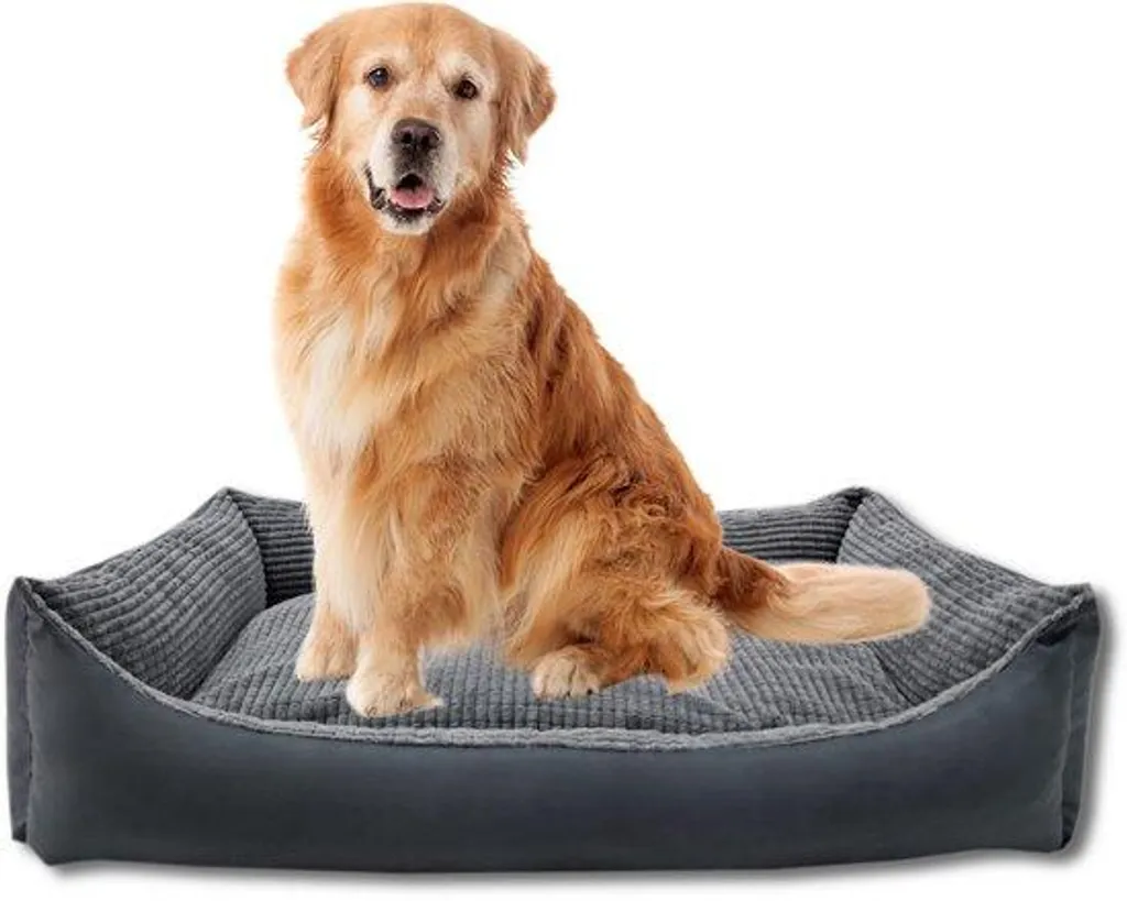 Lit pour chien XXL gris 100x70x19 cm avec coussin ergonomique déhoussable