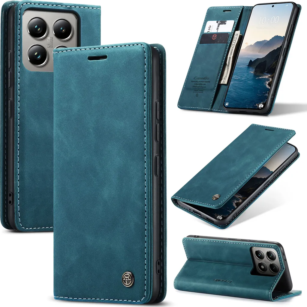 Cover Xiaomi 14T Pro Portafoglio Blu | Protezione 360° Retro Leather