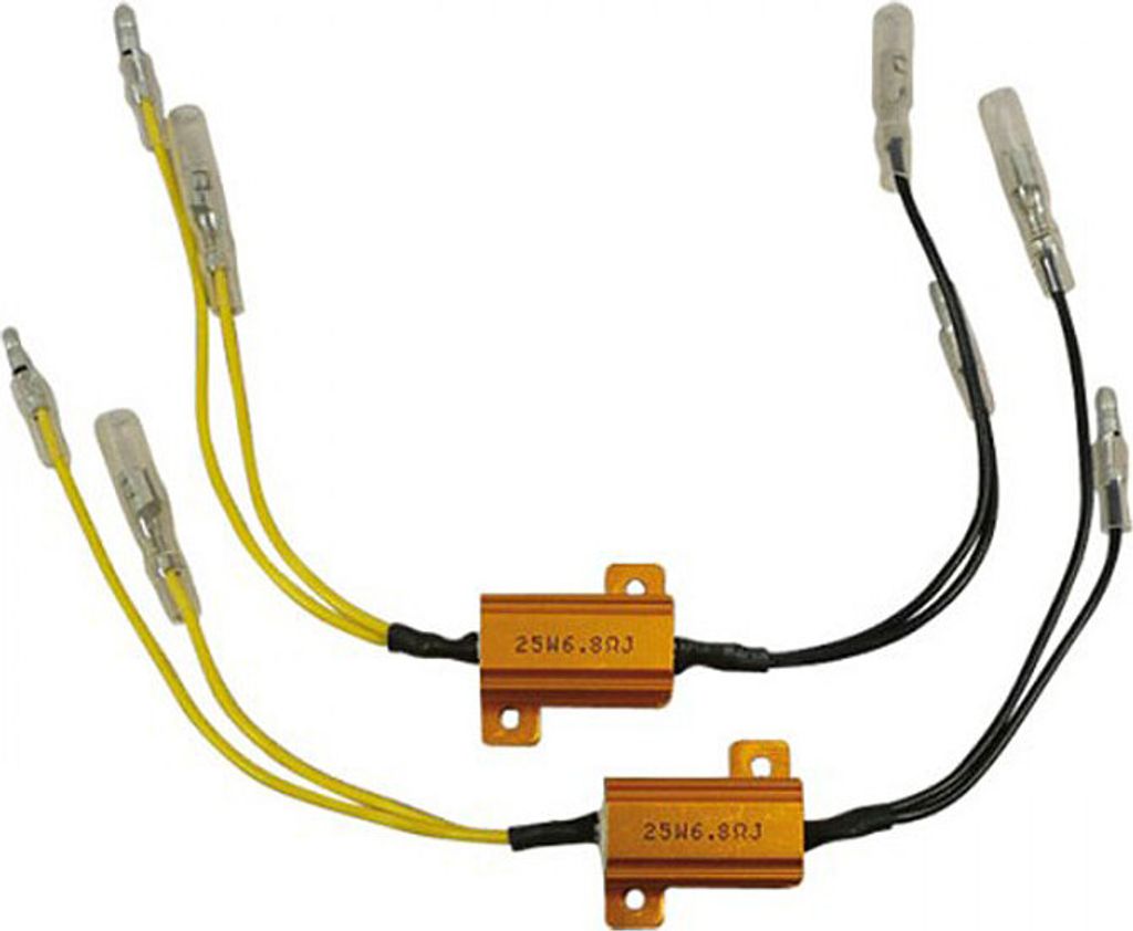 Adapterkabel mit Widerstand 6,8 Ohm / 25Watt, für LED-Blinker, ausgleich bis zu 25Watt