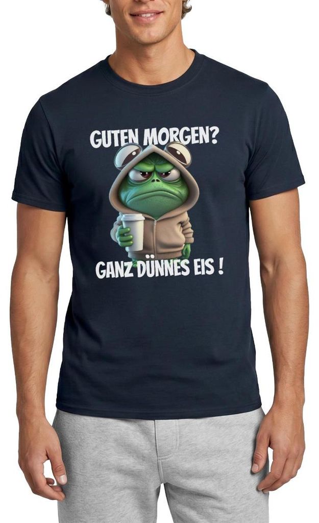 Spreadshirt Guten Morgen Ganz Dünnes Eis Männer T-Shirt, M, Navy