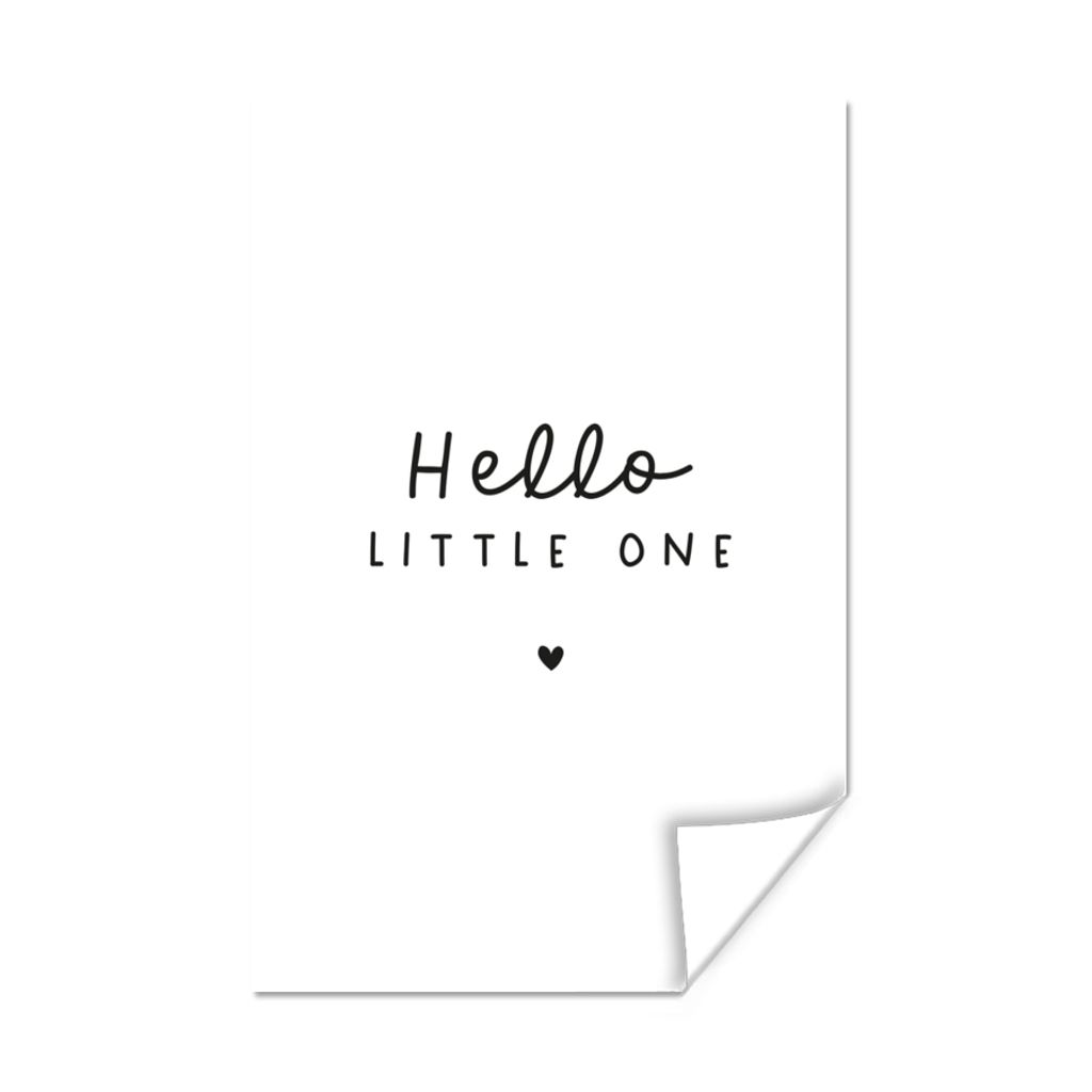 MuchoWow Poster Zitate - Hallo Kleines - Baby - Sprichwörter - Kinder 120x180 cm - Kunstposter