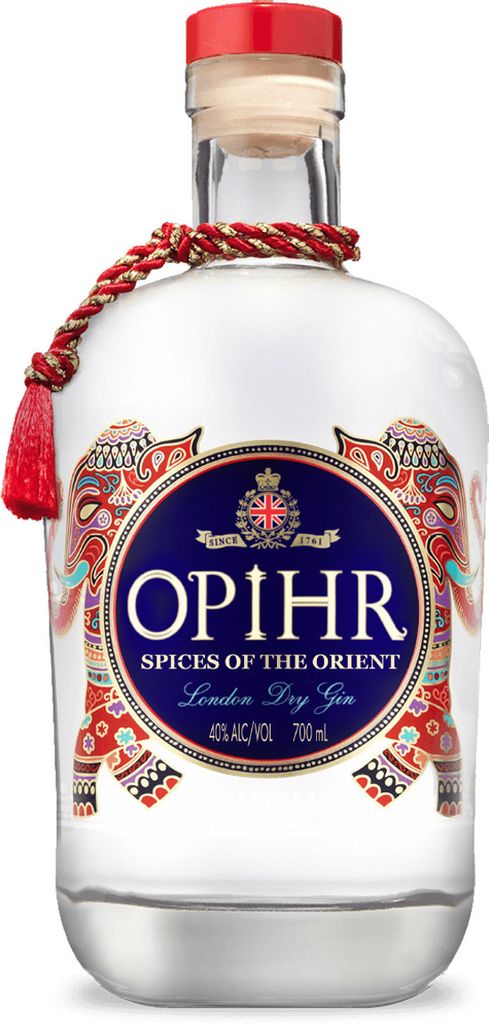A bottle of Opihr Oriental Spiced London Dry Gin.